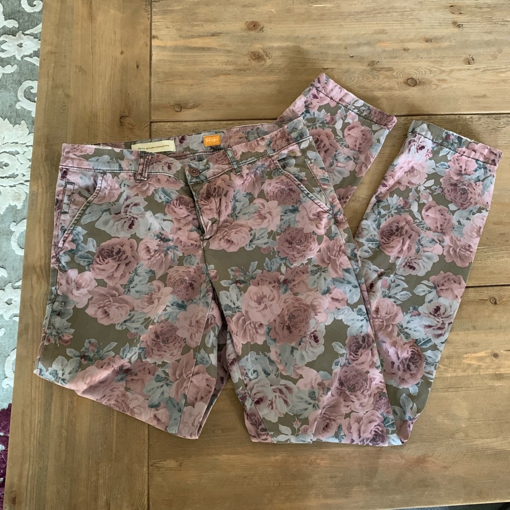 Anthropologie Pilcro Hyphen floral chinos 29Tall